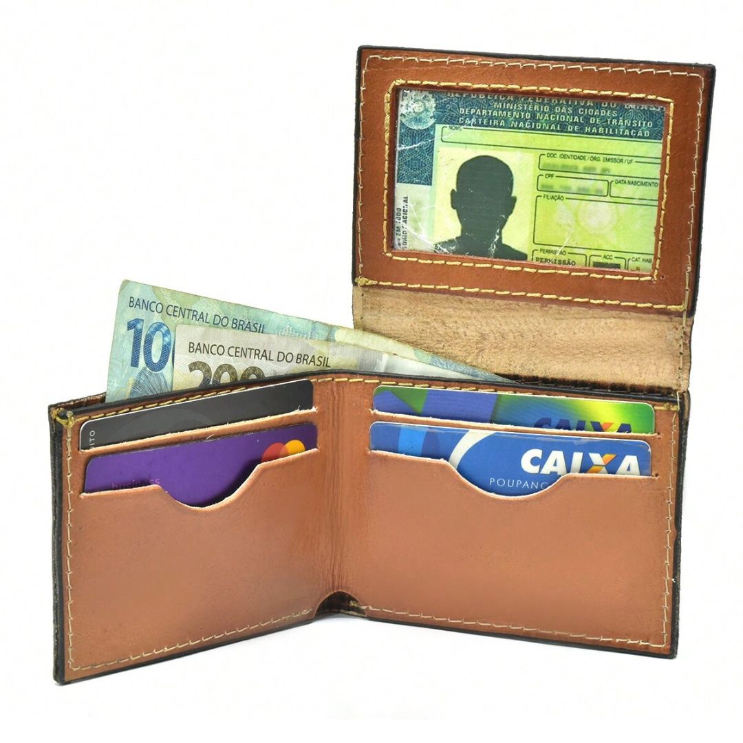 Carteira Masculina de Couro - Nossa Senhora Aparecida