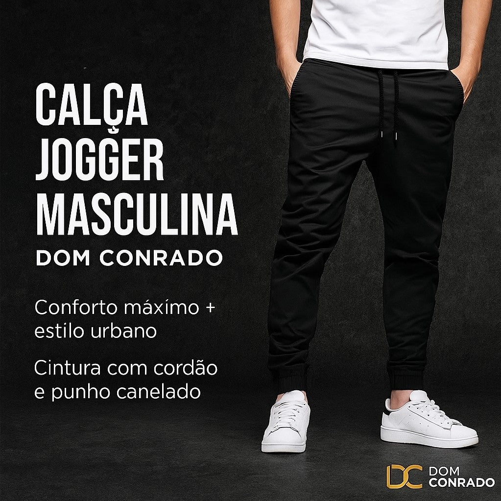 Calça Jogger Masculina Slim Fit Flexível