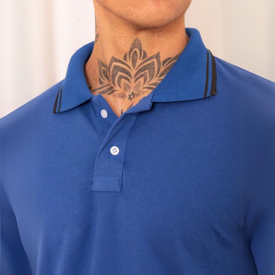 Camisa Polo com Detalhes - Tecido Premium