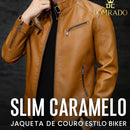 Jaqueta Masculina de Couro Caramelo Slim Fit - Capelani | Dom Conrado