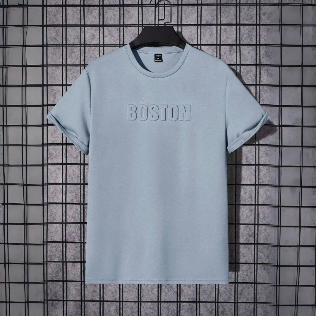 Camiseta Masculina em Alto Relevo Boston