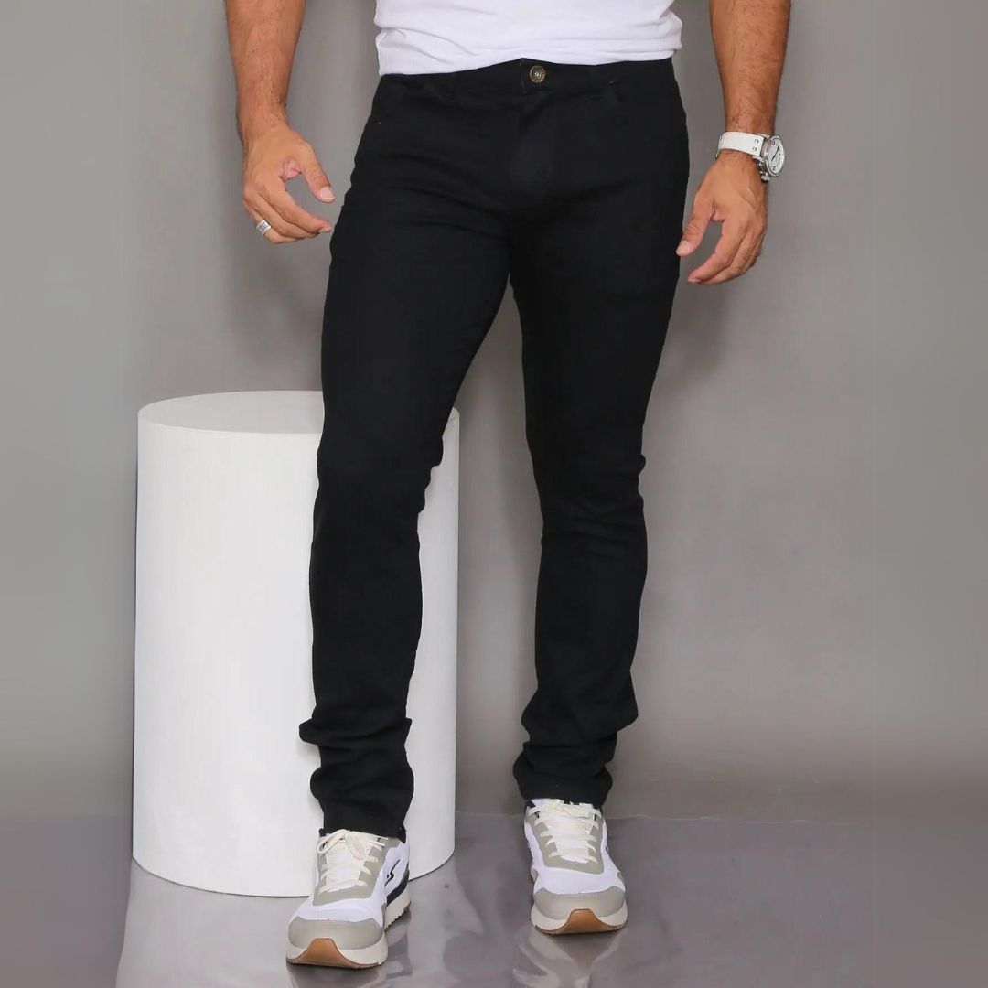 Calça Jeans Masculina Preta Modelo Tradicional - Dom Conrado