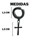 Brinco de Argola com Cruz em Aço Inoxidável - Dom Conrado