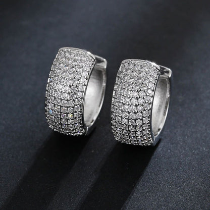 Brinco Masculino Argola Prata Cravejada Zirconia