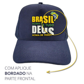 Boné Bolsonaro 2026 Patriota Brasil Deus Acima de Todos - Dom Conrado