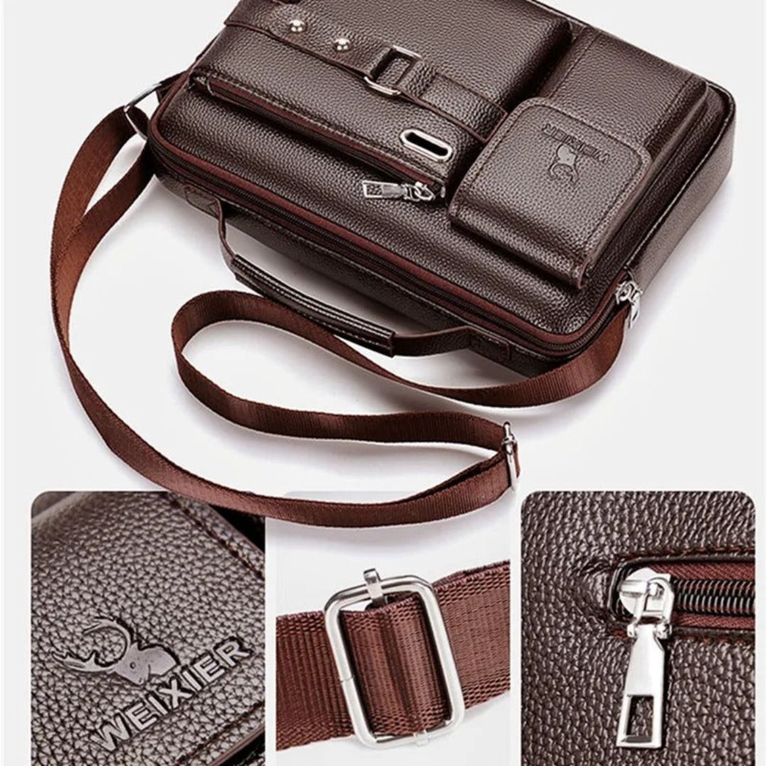 Bolsa de Ombro Executiva Masculina de Couro Sintético