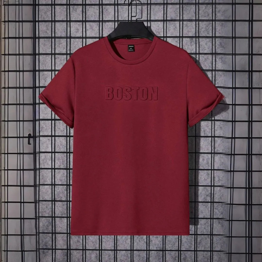 Camiseta Masculina em Alto Relevo Boston