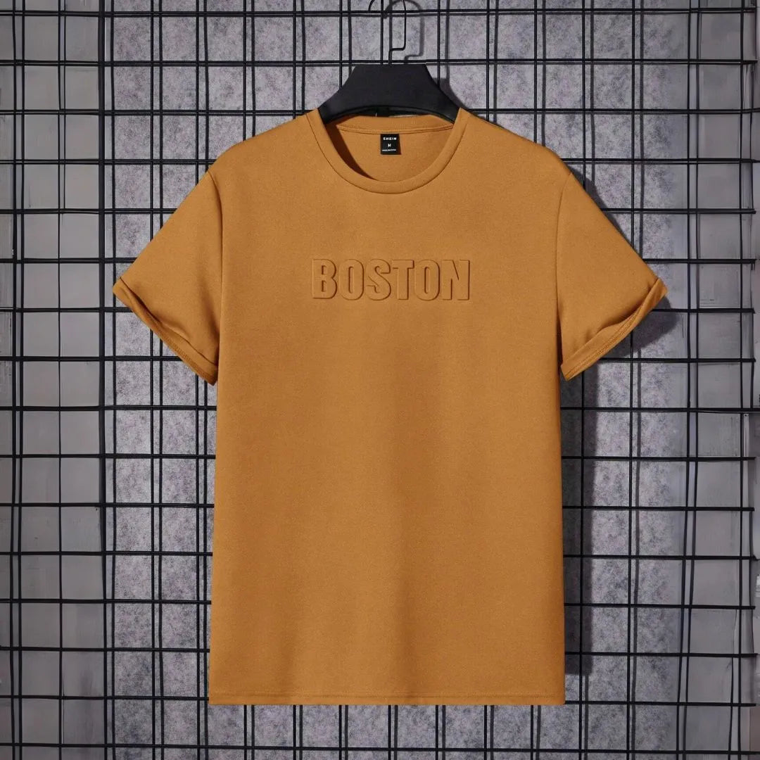 Camiseta Masculina em Alto Relevo Boston