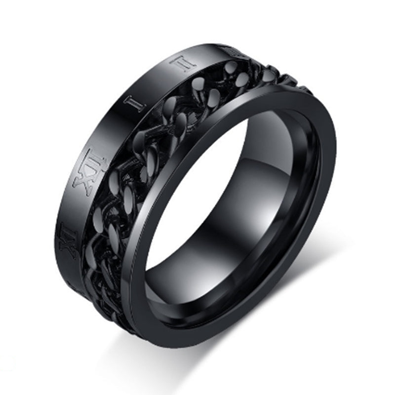 Anel Masculino Giratório com Números Romanos - Dom Conrado