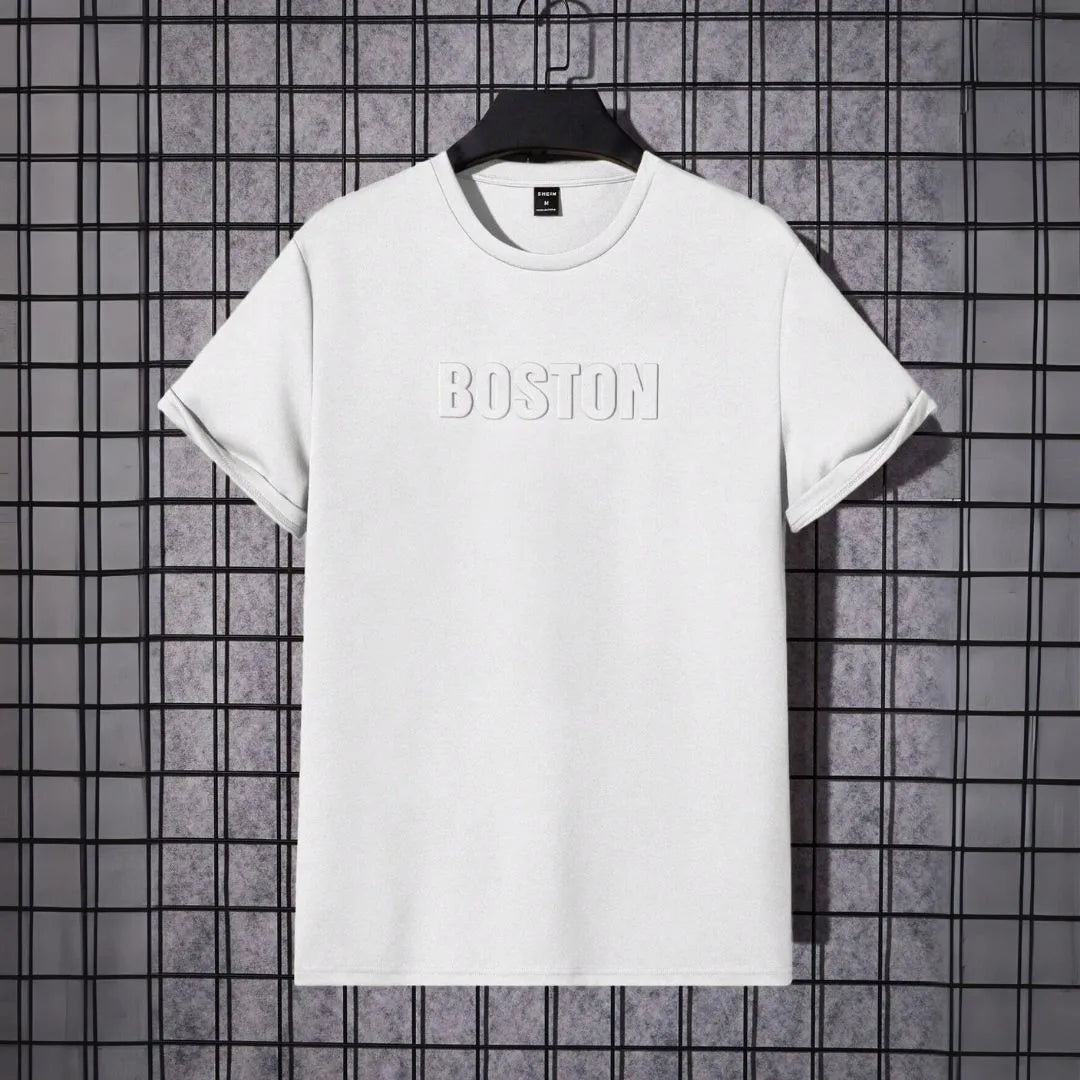 Camiseta Masculina em Alto Relevo Boston