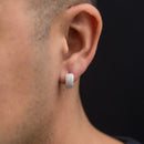 Brinco Masculino Argola Prata Cravejada Zirconia Neymar - Dom Conrado