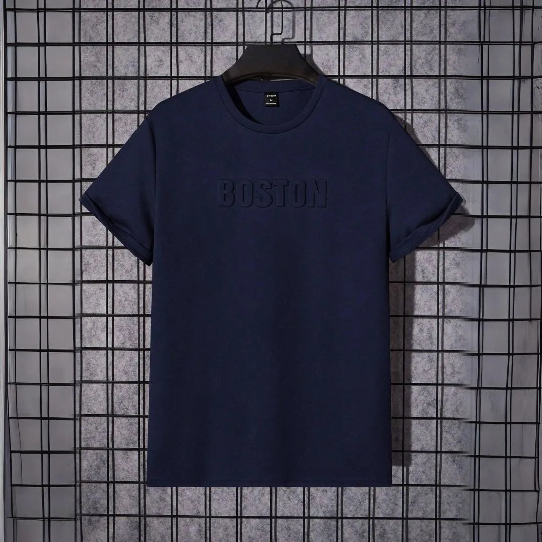 Camiseta Masculina em Alto Relevo Boston