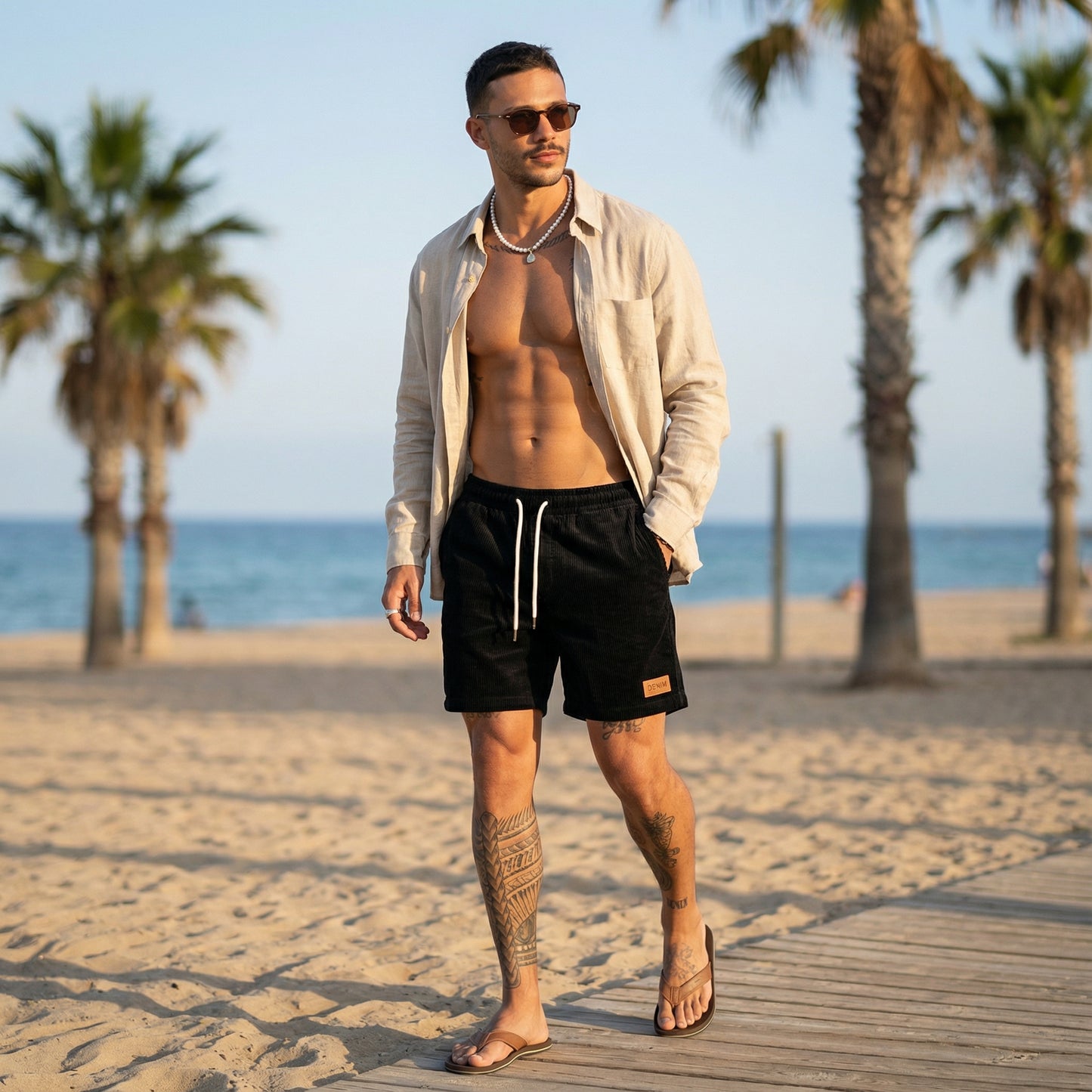 Bermuda Masculina em Veludo Cotelê Leve - Modelo Archie - Dom Conrado