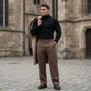 Blusa Cacharrel Gola Alta em Viscolycra Canelada - Modelo Adrian - Dom Conrado