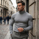 Blusa Cacharrel Gola Alta em Viscolycra Canelada - Modelo Adrian - Dom Conrado