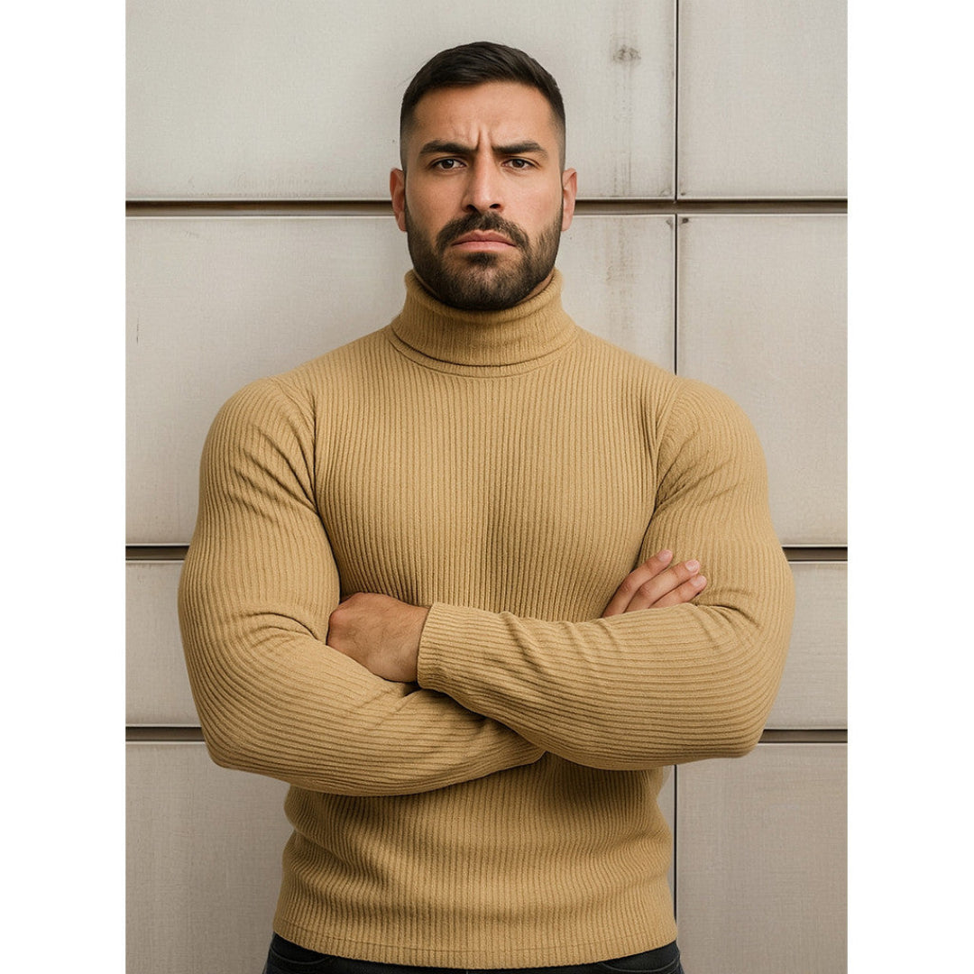 Blusa Cacharrel Masculina Gola Alta Canelada - Helsink - Dom Conrado