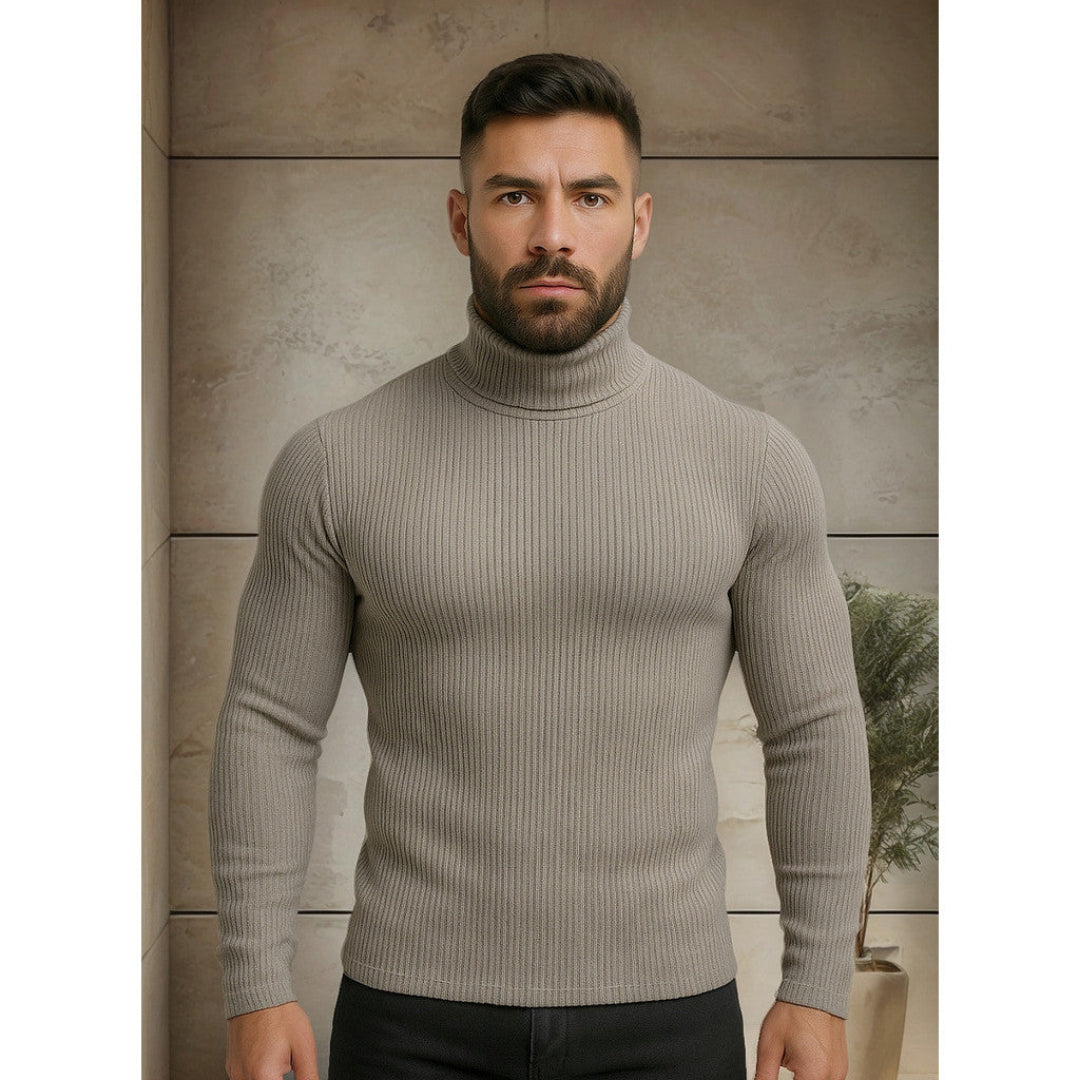 Blusa Cacharrel Masculina Gola Alta Canelada - Helsink - Dom Conrado
