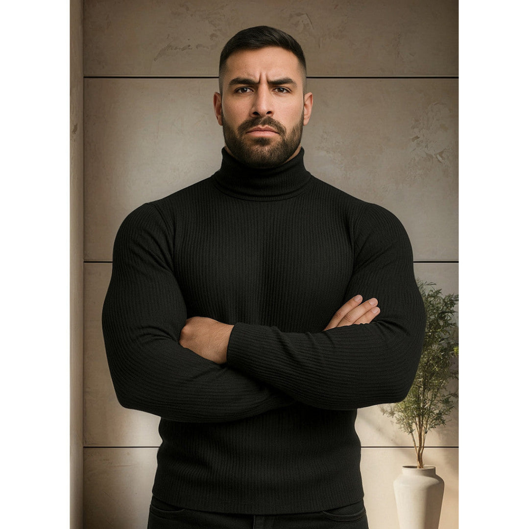 Blusa Cacharrel Masculina Gola Alta Canelada - Helsink - Dom Conrado