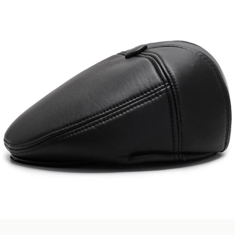Boina Masculina de Couro Ivy Cap Inglesa com Protetor de Orelha - Dom Conrado