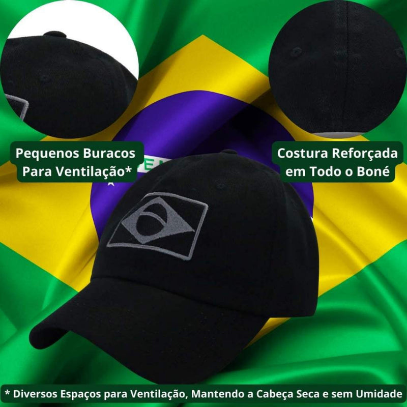 Bone Masculino Militar Bandeira do Brasil - FAB Dom Conrado