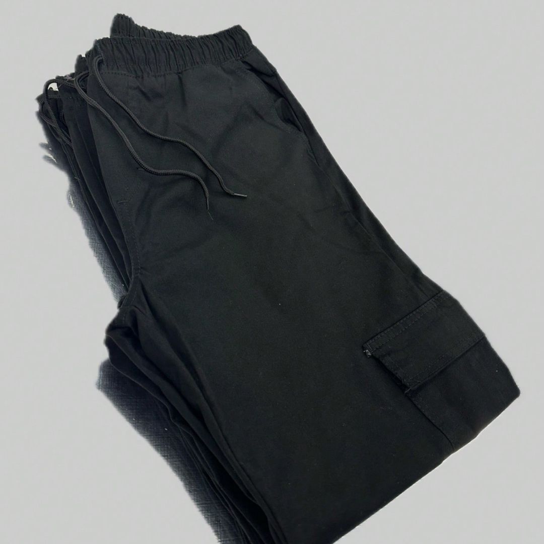 Calça Cargo Masculina Denim e Sarja com Bolsos Preta - Baruel - Dom Conrado