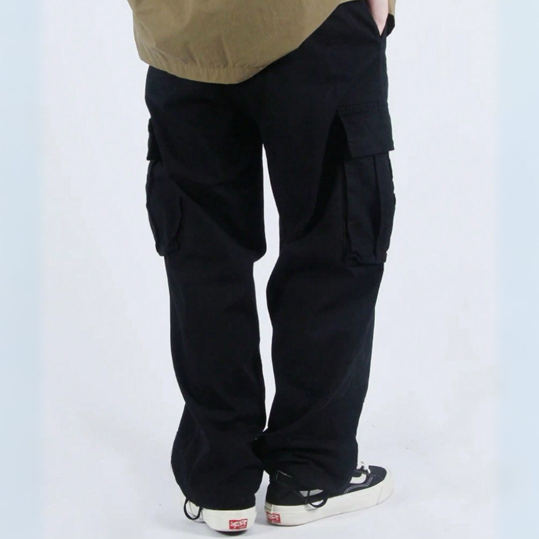 Calça Cargo Masculina Denim e Sarja com Bolsos Preta - Baruel - Dom Conrado