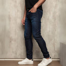 Calça Jeans Masculina Slim Elastano - Lavagem Azul Escuro - AlHoy