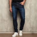 Calça Jeans Masculina Slim Elastano - Lavagem Azul Escuro - AlHoy