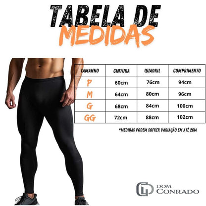 Calça Térmica Masculina de Compressão Forrada 2ª Pele | Dom Conrado