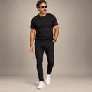 Calça Masculina Esporte Fino de Sarja Preta com Bolso Faca | Dom Conrado