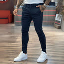 Calca de Sarja Azul Masculina com Bolso Embutido - Dom COnrado