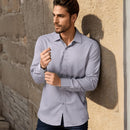 Camisa Social Masculina Manga Comprida Slim Fit com Elastano - Zoro- Dom Conrado