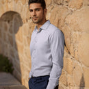 Camisa Social Masculina Manga Comprida Slim Fit com Elastano - Zoro- Dom Conrado