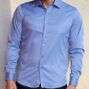 Camisa Social Masculina Manga Comprida Slim Fit com Elastano - Zoro- Dom Conrado