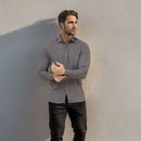 Camisa Social Masculina Manga Comprida Slim Fit com Elastano - Zoro- Dom Conrado