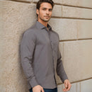 Camisa Social Masculina Manga Comprida Slim Fit com Elastano - Zoro- Dom Conrado