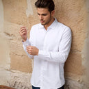 Camisa Social Masculina Manga Comprida Slim Fit com Elastano - Zoro- Dom Conrado