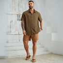 Camisa de Botao Masculina Verao 2025/2026 Plus Size - Lemon