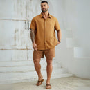 Camisa de Botao Masculina Verao 2025/2026 Plus Size - Lemon