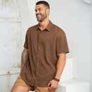 Camisa de Botao Masculina Verao 2025/2026 Plus Size - Lemon