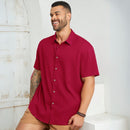 Camisa de Botao Masculina Verao 2025/2026 Plus Size - Lemon