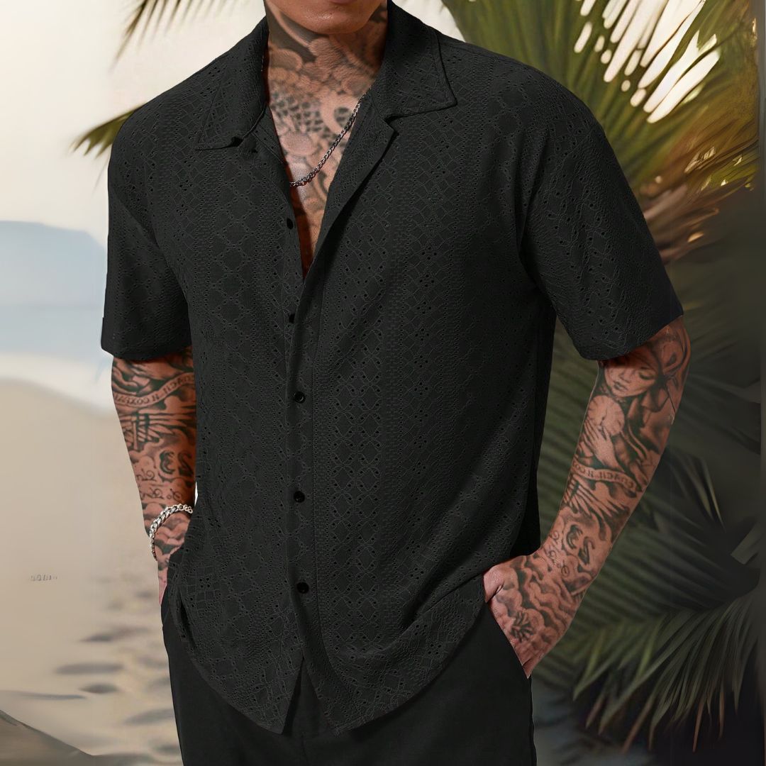Camisa Masculina Bordada - Verão 2025 Kurt