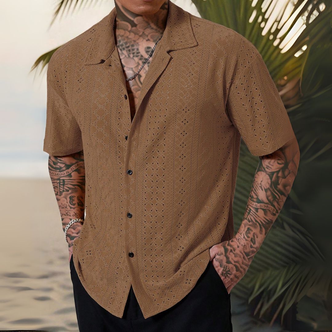 Camisa Masculina Bordada - Verao 2025 Kurt - Dom Conrado