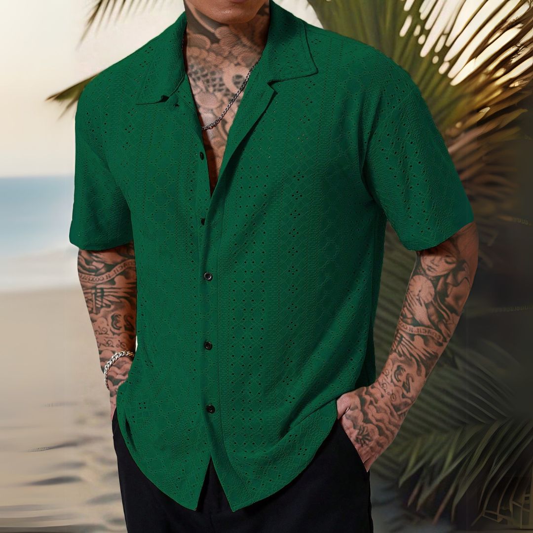 Camisa Masculina Bordada - Verao 2025 Kurt - Dom Conrado