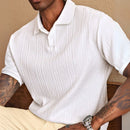 Camisa Polo Basica Masculina de Manga Curta com Gola e Design Texturizado - Dom Conrado