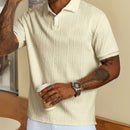Camisa Polo Basica Masculina de Manga Curta com Gola e Design Texturizado - Dom Conrado