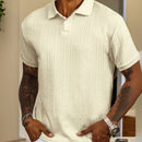 Camisa Polo Basica Masculina de Manga Curta com Gola e Design Texturizado - Dom Conrado