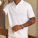Camisa Polo Basica Masculina de Manga Curta com Gola e Design Texturizado - Dom Conrado