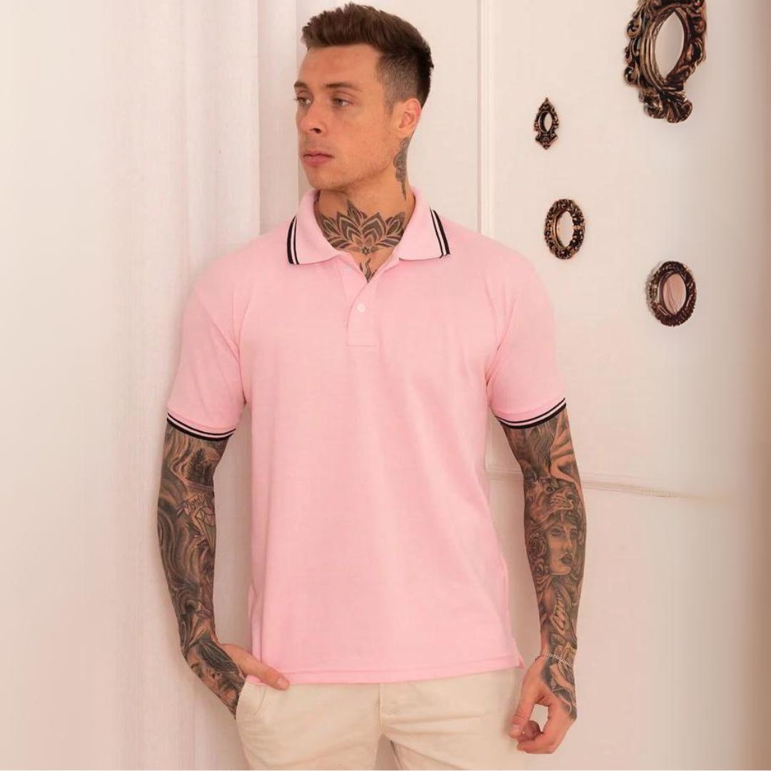 Camisa Polo com Detalhes - Tecido Premium