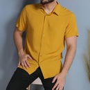 Camisa Social Masculina Manga Curta de Botão Lisa - Dom Conrado